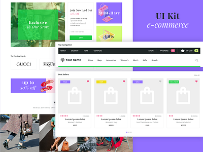 e-commerce template app business design e commerce e shop interface kit menu template ui
