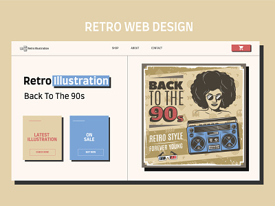 Retro Web Design retro website ui ui ux uidesign web design webdesign