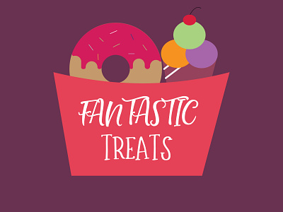 Fantastic Treats branding design flat illustration logo vector