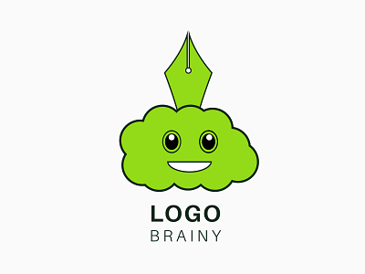 logo brainy branding design flat illustration logo vector