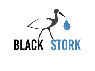 Black Stork illustration logo vector flat