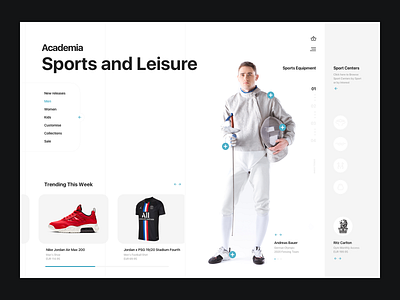 Academia - Sports and Leisure sketch ui web web design web site webdesign website website design