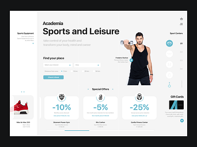 Academia Sport and Leisure - SC sketch ui web web design