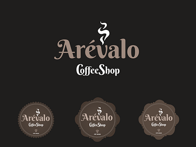 Arevalo Coffee Shop branding brown coffee coffee shop contrast design logo simple design sketch typography vector