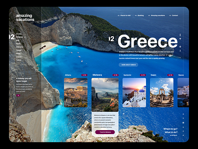 Amazing Vacations UI/UX design sketch tourism tourist agency ui vector web web design website