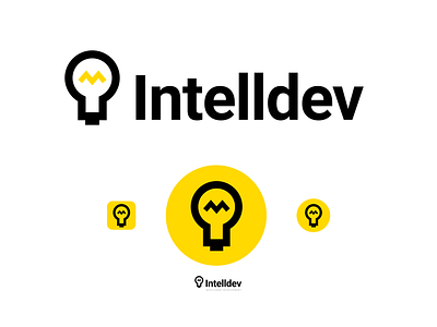 Intelldev logotype branding design icon illustration it logo programming sketch ui vector