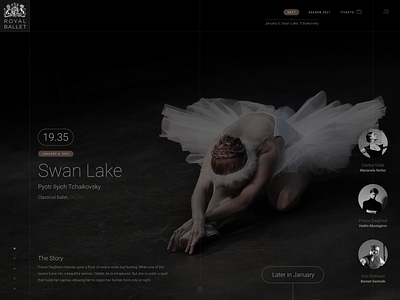 Royal Ballet - Swan Lake design online simple sketch swan lake ui ux vector web web design website