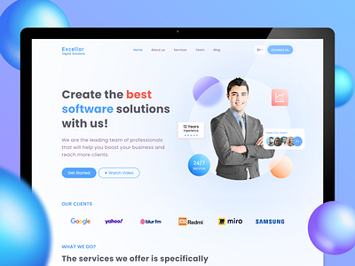 Excellor Digital Solutions art corporate design figma homepage landing page product product design ui ux web design website xd