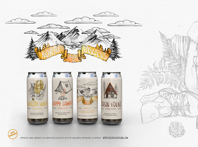 North Cascade - Beer Labels branding design illustration labels labels design logodesign typography