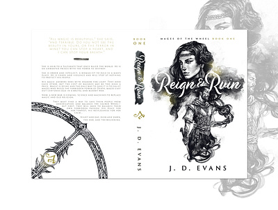 Reign and Ruin cover art book cover book illustration design fantasy art illustration ink art typography