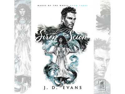 Siren and the Scion black white book illustration character cover book design illustration typography