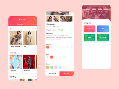 Fashion App UI concept