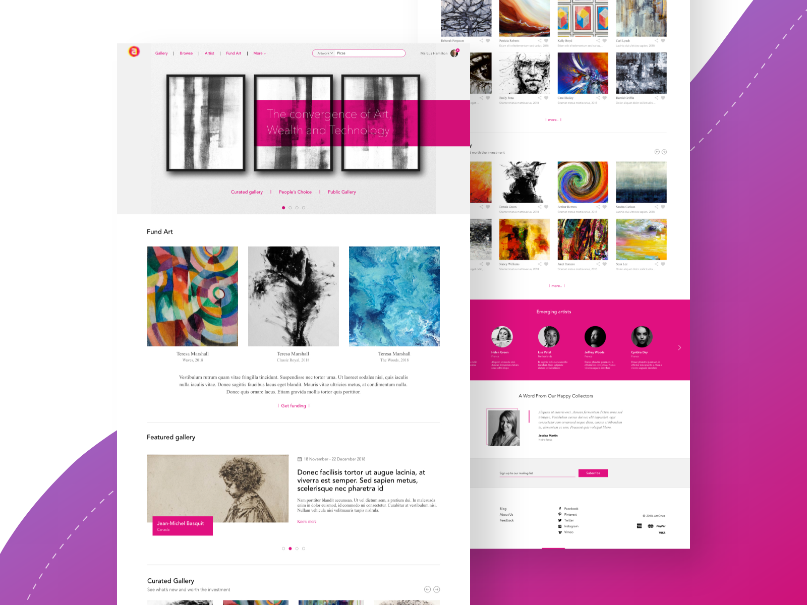 Artistic website UI by GoProtoz Design Studio on Dribbble