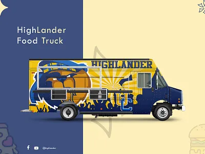 High Lander food truck banner 2d app branding challenge clean dailyui dribbble dribbbleweeklywarmup food food truck illustration minimal trending truck ui ux website design weekly warm up weeklyui weeklywarmup