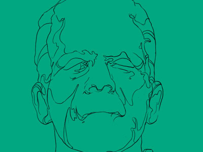 Contour line Frankenstein album artwork drawing illustration illustrator lines monster
