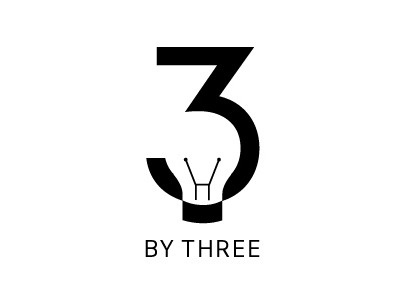 3bythree Logo 3 branding black identity illustration lightbulb logo three vector