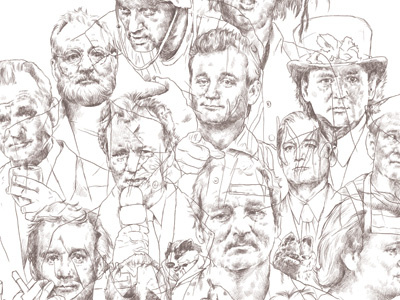 Dribbble 054 bill drawing ghostbusters illustraton incomplete movies poster sketch wes anderson