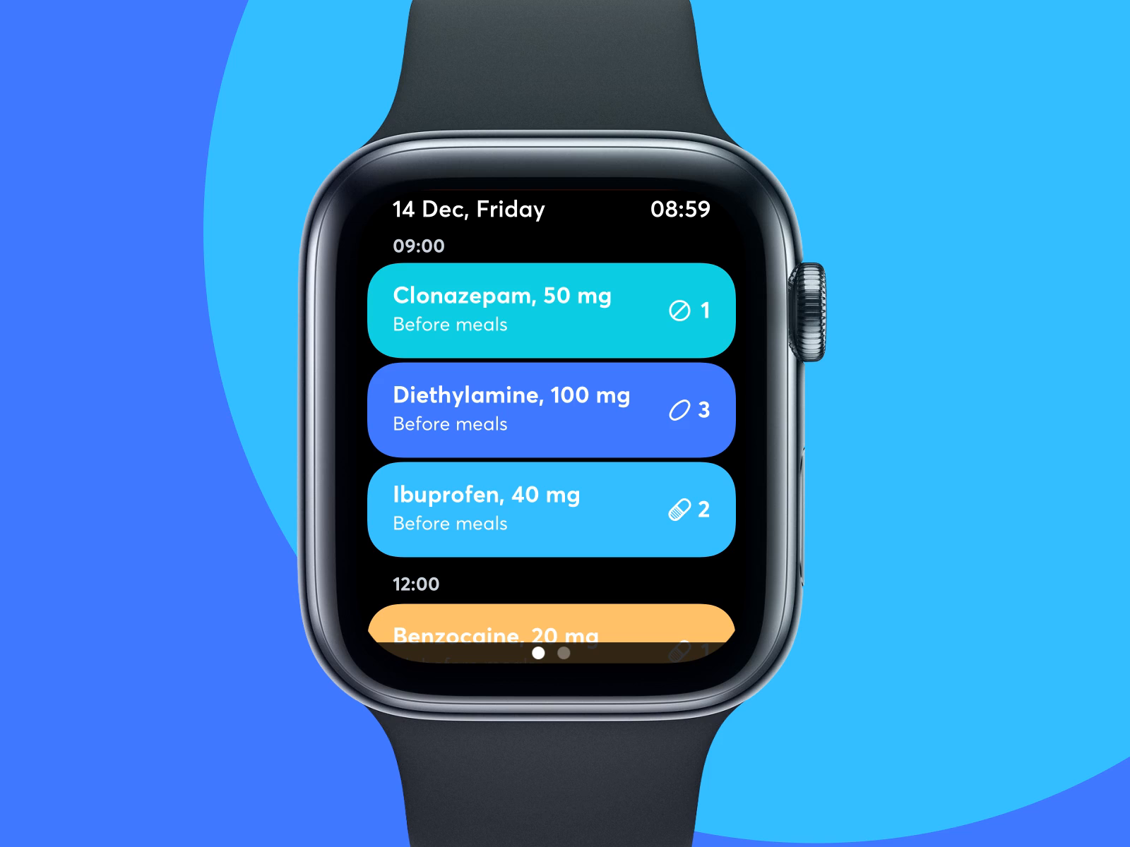 Time for Pills Apple Watch App by Victor Nikitin for Fireart Studio
