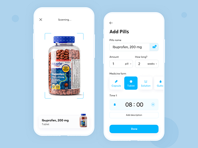 TFP — Add Pills app ar fireart fireart studio health healthcare medicine mobile pills ui ux