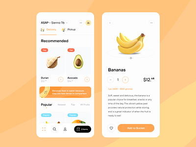 Delivery App app buy delivery ecommerce food fruits ios mobile popular shop ui ux