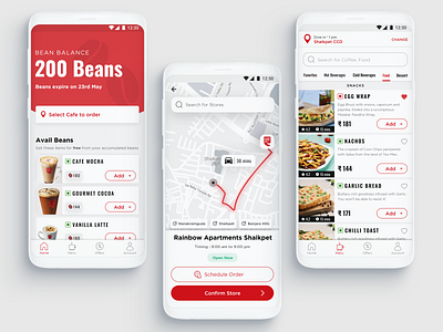 Cafe Coffee Day - Redesigned adobexd android coffee bean coffee beans interactiondesign materialdesign menu minimal order productdesign redesign uiuxdesign ux xd