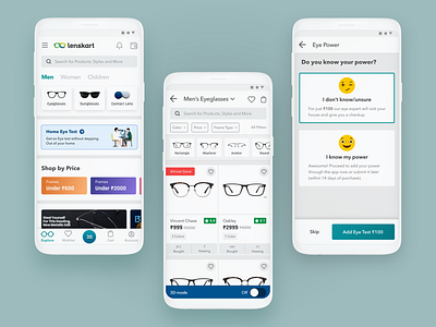 Redesigning Lenskart's Buying Experience app app design buying ecommerce emoticon eyeglasses eyetest filter fomo price productdesign redesgin shopping styles ui ux