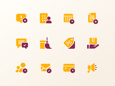 Rebranded Icon Set branding cleaning complaints file upload filled icons grid icon iconography icons iconset illustration parcel property management real estate set solid icons ticket ui vector visual design