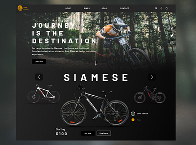 Roar Cycles Landing Page Concept adobexd bike design typography ui uiuxdesign ux webdesign website xd
