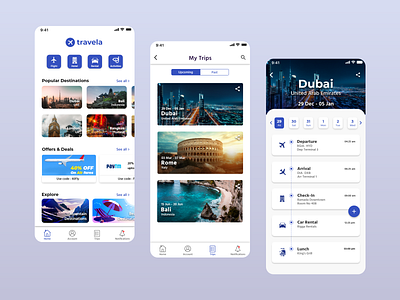 Travela - Travel App Concept adobexd design travel travel app ui uiuxdesign ux xd