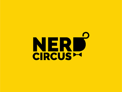 nerdcircus fun logo man neat nerd play playful shilhouette wordmark