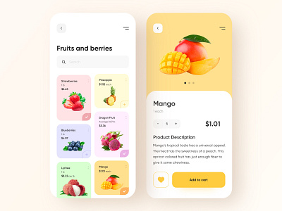 Food shop - Mobile App app app design e commerce e commerce app e commerce shop food food and drink food app mobile app mobile app design mobile design mobile ui