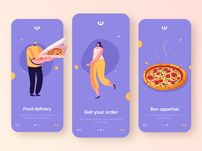 Onboarding for Food Delivery service - Mobile App app app design food app food delivery food delivery app food delivery application food delivery service food illustration mobile app mobile app design mobile design mobile ui