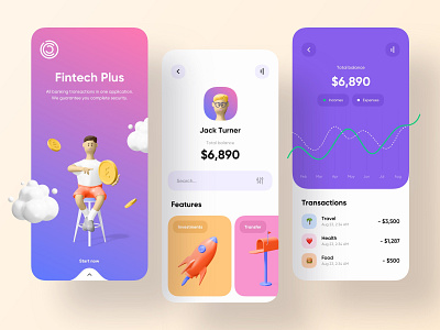 Fintech Plus - Mobile App app app design bank banking finance finance app finances financial financial app fintech fintech app mobile app mobile app design mobile design mobile ui