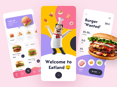 Food delivery - Mobile App by Anastasia Golovko on Dribbble