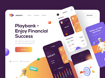 Play bank - Web Design bank bank card banking finance finances financial fintech landing page landingpage web web design webdesign website website design