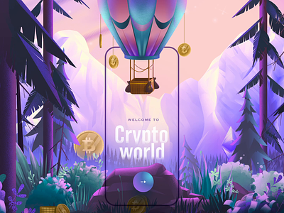 Crypto world - Mobile App animation app app design bitcoin crypto crypto world cryptocurrency illustration mobile app mobile app design mobile design mobile ui ui