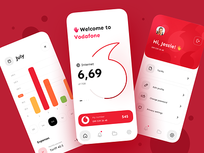 Vodafone app - Mobile app app app design bank banking banking app finance finance app fintech mobile app mobile app design mobile design mobile ui product