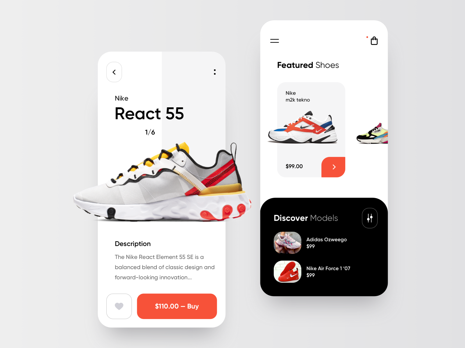 Sneakers Online store - Mobile App by Anastasia Golovko on Dribbble