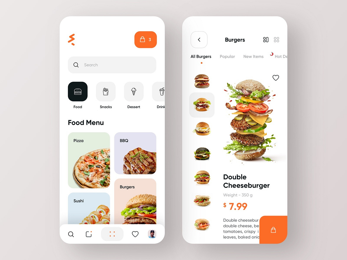 Food Delivery - Mobile App by Anastasia on Dribbble