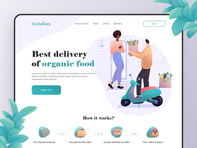 Organic Food Delivery - Web Design food food delivery food delivery service food design illustraion organic food webdesig website website design