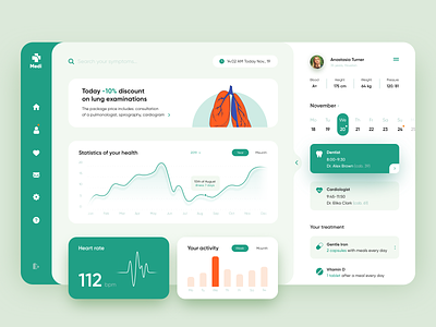 Tracking your Health - App Concept app app design crm dashboard dashboard ui hospital medecine medical medical app web design