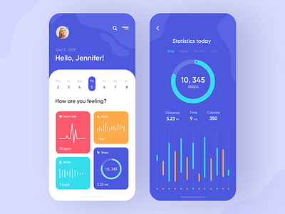 Health tracker - Mobile App app app design health health app health tracker medical medicine mobile app mobile app design mobile design mobile ui
