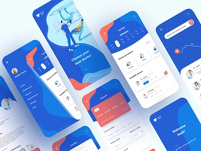 Dental care - Mobile app app app design dental dental care dental clinic dentist dentists doctor illustraion illustrations mobile app mobile app design mobile design mobile ui
