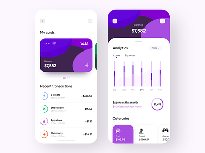 Personal Finance App app app design banking banking app dashboard app finance fintech fintech app mobile app mobile app design mobile design mobile ui