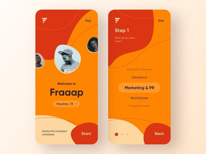 Fraaap connects candidates and employers - 2 app app design employee employer job job search mobile app mobile app design mobile design mobile ui onboarding ui design ux design work