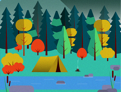 Camping illustration vector