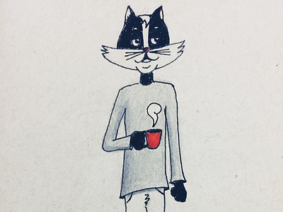 Morning coffee draw sketch