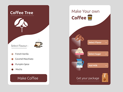 Make you own Coffee app coffee coffee app concept design figma illustration logo minimal ui ux vector