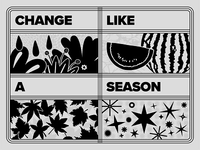 CHANGE LIKE A SZN autumn change drawing flowers halsey illustration leaves nature pool procreate rain seasons snow snowflakes spring summer vector watermelon weather winter