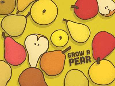 Grow a Pear creative design fruit illustration pear procreate produce pun